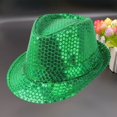 thumbnail image 2 of Sequin Hat Glitter Solid Color Dance Jazz Hat Western Retro Disco Cap Unisex Costume Cap for Women Men Party Supplies, 2 of 3