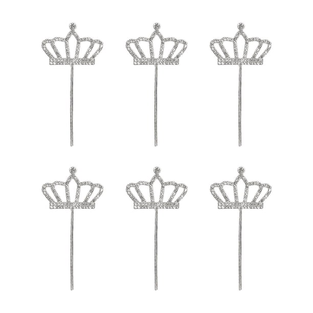 Princess Cupcake Toppers Shine Embellishment Reutilizable Mosaico Proceso frágil para Graduación Boda Inauguración Postre Booth Props Plata Gloria Primeros de la magdalena
