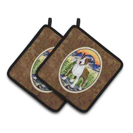 

Carolines Treasures SS8167PTHD Bull Terrier Pair of Pot Holders 7.5HX7.5W multicolor