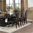 thumbnail image 6 of JERFIT Traditional Dining Chairs Set of 2, Walnut Brown Upholstered Side Chairs with Leatherette Seat and Carved Wooden Legs for Formal Dining Room, 6 of 9