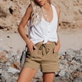 thumbnail image 7 of Shorts for Women Running Swim Athletic Solid Color Wrinkle Cloth High Waist Pocket Shorts, 7 of 7