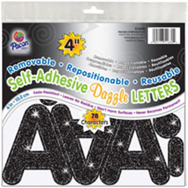 Pacon PAC51680 Self-Adhesive Dazzle Design Letters - Black