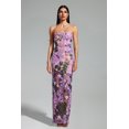 thumbnail image 2 of Vestido Bellabarnetten Eugenia Flower con lentejuelas, sin tirantes, morado, 2 of 9