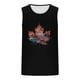 thumbnail image 4 of Camiseta sin mangas de cuello redondo para hombre, informal, a la moda, sin mangas, con estampado, cuello redondo, deportiva, de poliéster, 4 of 5