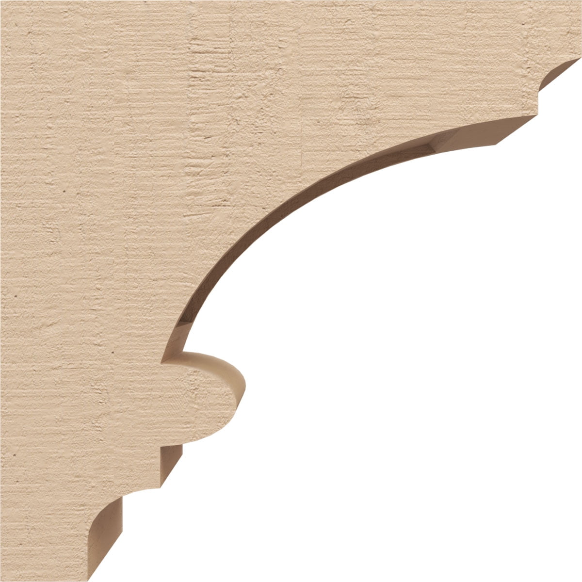 5"W x 10"D x 10"H Classic Diane Rough Cedar Woodgrain TimberThane Corbel, Primed Tan