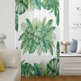 thumbnail image 5 of Monstera Leaves Sheer Curtains 63 Inches Long, Summer Tropical Palm Leaf Botanical Green Light Filering Curtains, Breathable Simi Curtain Privacy Drapes for Living Room Bedroom Window Treatment, 5 of 7
