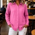 thumbnail image 2 of ThriftyPlait Button Up Shirt For Women Casual Cotton Textured Long Sleeve Tunic Tops Trendy Loose Fit Comfy Vacation Daily Wear Tops, 2 of 7