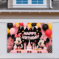thumbnail image 4 of Mickey and Minnie cartoon theme birthday flag Background flag Children's party decoration items Photography photo props 240*180CM, 4 of 5