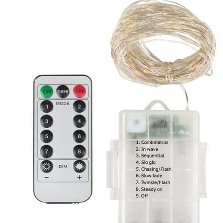 LED String Light Battery/USB Powered Remote Controlled Lamp for Party Wedding Festival Garden Home