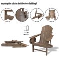 thumbnail image 5 of Folding Plastic Adirondack Chair Plastic Adirondack Chairs Weather Resistant Patio Chairs with Cup Holder, 5 of 6