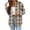 A006 Khaki, variant on qolati Plaid Shirts for Women Spring Fall Long Sleeve Button Down Flannel Shackets Casual Loose Open Front Cardigan Jackets