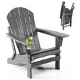 thumbnail image 2 of Patiojoy Adirondack Chair W/Ergonomic Design&Ottoman Outdoor Armchair HDPE chair for Yard&Patio Grey, 2 of 8
