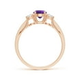 thumbnail image 2 of ANGARA Natural 0.45 Ct. Amethyst with Diamond Classic Ring in 14K Rose Gold for Women (Ring Size: 8), 2 of 9