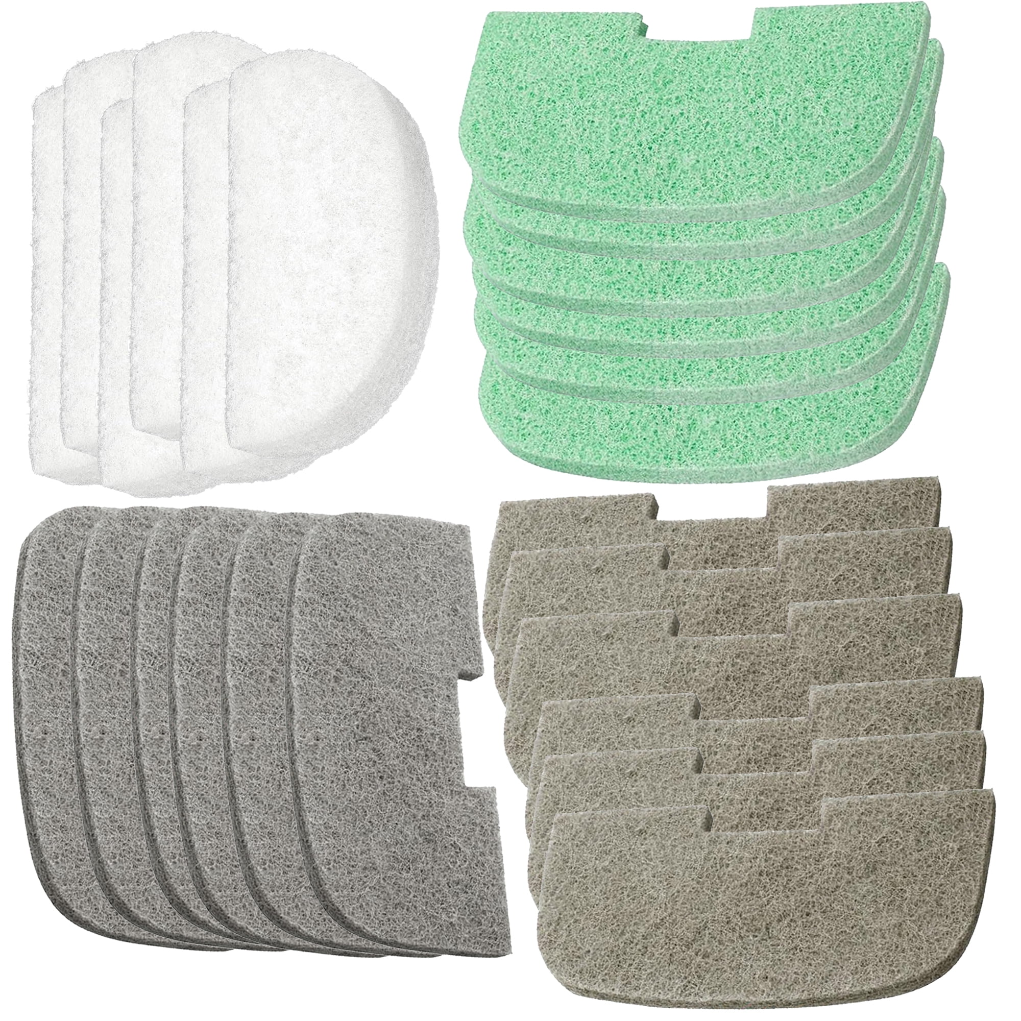 Qzbhct 8 Fine Filter Pad, 8 Nitrite Remover Pad, 8 Ammonia Remover Pad, 8 Phosphate Remover Pad Kit for Fluval 106/107 206/207 Canister