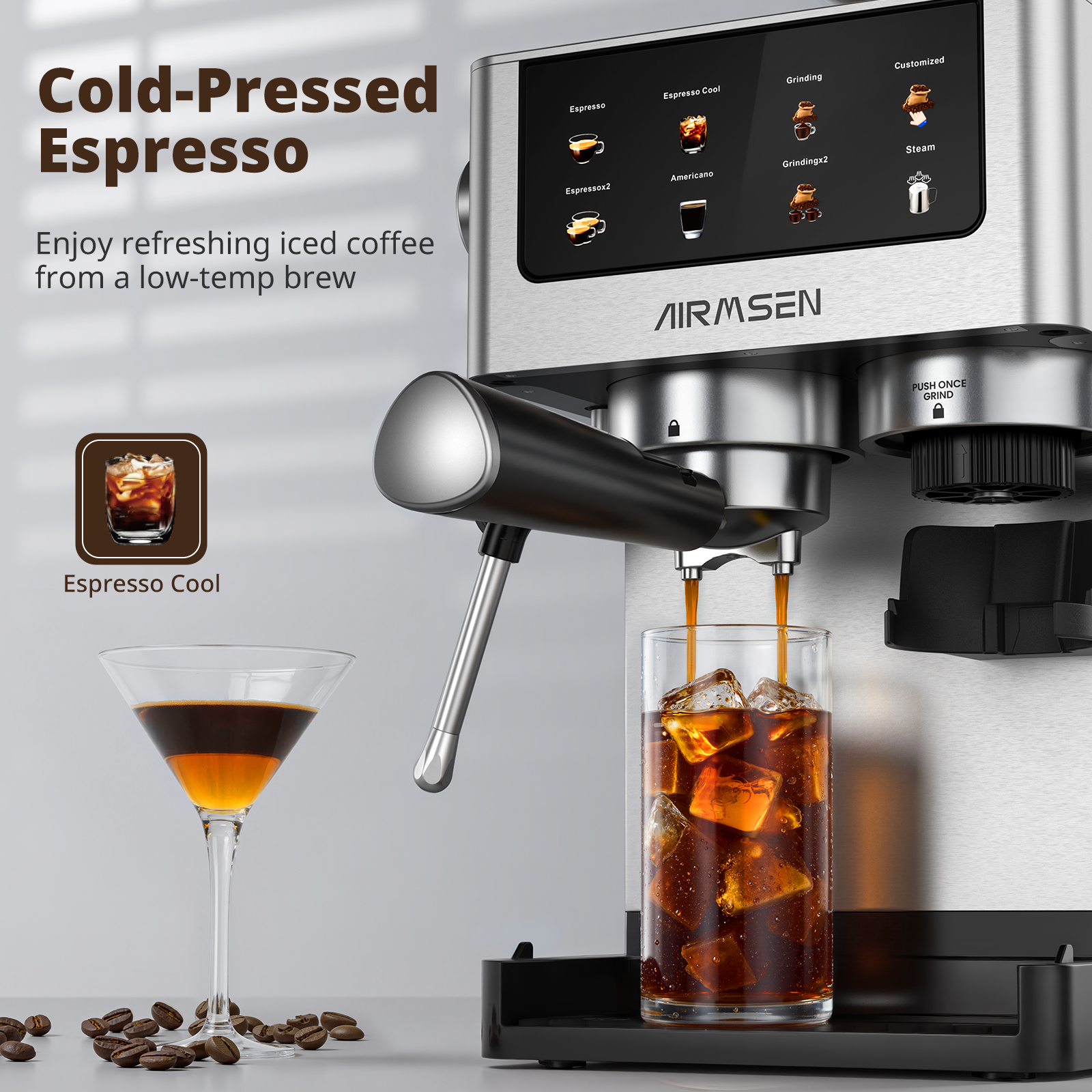 AIRMSEN Espresso Machine with Grinder photo 3