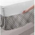 thumbnail image 2 of Abstract Bed Skirt, Plaid Design Strokes with Geometric Details Vintage Feels, Elastic Bedskirt Dust Ruffle Wrap Around for Bedding Decor, 4 Sizes, Dimgray Pale Grey, by Ambesonne, 2 of 2