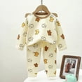 thumbnail image 2 of Conjunto de pijamas de Navidad para niños y niñas, ropa de dormir con cuello redondo y pantalones largos, con dibujos de gatos, para invierno, 2 of 3