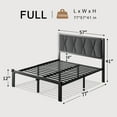 thumbnail image 2 of Einhomn Full Size Metal Platform Bed Frame,Fabric Upholstered Button Tufted Headboard& Underbed Storage, No Box Spring Needed, Easy Assembly, Dark Grey, 2 of 7