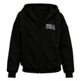 thumbnail image 4 of Womens Hoodie USA Letter Print Full Zip Up Sweatshirt Oversize Tops Long Sleeve Hooded Jacket with Pockets Solid Color Plus Size Coat Clothes, 4 of 4