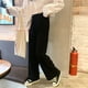 thumbnail image 4 of Qarigey Pantalones Mujer Pantalón Largo Pierna Ancha Pantalón Casual Mujer Cintura Alta Prendas para la parte inferior del cuerpo Negro SG, 4 of 6