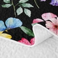 thumbnail image 5 of Manfei Watercolor Floral Leaves Quilt King 3 Pieces,Rustic Flying Butterfly King Coverlet Set,1 Bedspread and 2 Pillowcases, 5 of 7