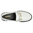 thumbnail image 5 of Soda Shoes Women Low Heel Lug Sole Slip-On Horse Bit Loafer BoyFriend Style BEDALE-S White Patent 10, 5 of 5