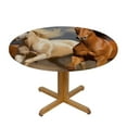 thumbnail image 3 of JEUXUS  Tablecloth Round Horse Table Cloth Horse Herd Run in Desert Sand Storm Table Cover for Dining Room Kitchen Decoration Round Tablecloths, 3 of 7