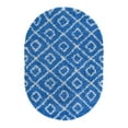 thumbnail image 2 of Unique Loom Trellis Shag Collection Area Rug - Ruby (4' 1" x 6' 1" Oval Periwinkle.Blue/Ivory), 2 of 3