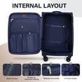 thumbnail image 4 of New York Xpress 20" Softside Carry on Luggage for Airplane Expandable Spinner Suitcase with TSA Lock, Navy, Xj1907, 4 of 10