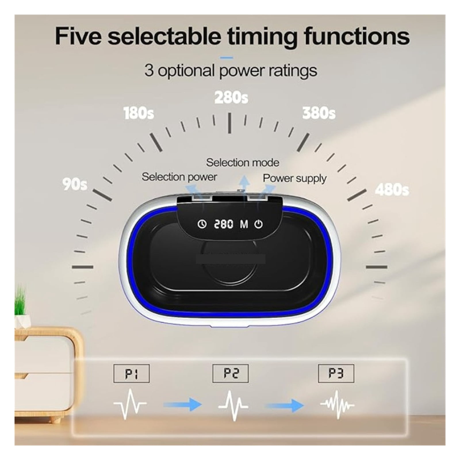45kHz 360° Deep Cleaning Machine Touch Operation Multi-Function Ultrasonic Jewelry Cleaner