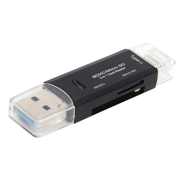 Lector de tarjetas de memoria OTG 3 en 1 USB tipo C USB de alta velocidad .0 para TF/Mirco SD