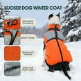 thumbnail image 2 of Kuoser Dog Winter Coat, 2 in 1 Pet Jacket with Harness Built in, Medium Dog Clothes, Waterproof and Windproof, Orange, 2 of 7