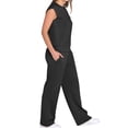 thumbnail image 2 of Traje Informal de Dos Piezas para Mujer, Cuello Alto, Pantalones Anchos, Ideal para Vacaciones y Viajes Negro M, 2 of 10
