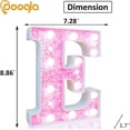 thumbnail image 4 of Luces LED con purpurina Pooqla con letras en forma de marquesina, rosa y blanco frío, 4 of 6