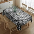thumbnail image 2 of Black Geometric Triangle Striped Pattern Rectangle Tablecloth 60"x84",Waterproof Polyester Rectangle Table Cloth, Wipeable Spillproof Polyester Tablecloth for Dining, Camping, Indoor and Outdoor, 2 of 5