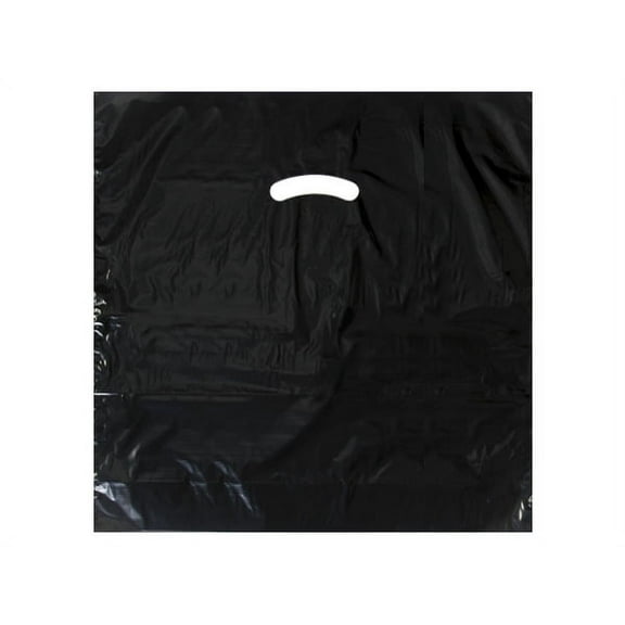 Pack Of 500, 20 x 20" x (With 5" Bottom Gusset) Solid Black Super Gloss Recycled Plastic Bags 1.50 Mil Made in USA