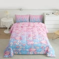 thumbnail image 2 of Castle Fairy Cartoon Pink Axolotl 3 Pieces Queen Comforter Set for Girls,Cherry Blossom Ultra Soft Bedding Sets,Gradient Pink Blue Bedding Comforter Set,Ultra Soft Home Decor, 2 of 8