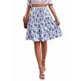 thumbnail image 3 of Women'S Elastic High Waist Floral Print Tie Front Ruffle Hem Skirt for Work and Casual Wear   XL, 3 of 10