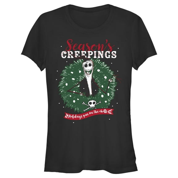 Junior's The Nightmare Before Christmas Jack Season's Creepings Graphic Tee Black Medium