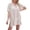 #079-Beige, variant on Women's Summer Knitted Beach Cover Up Dress Hollow Detail V-Neck Back Cutout Sunscreen Swimwear Cover Up with Front Button Design Gift