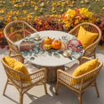thumbnail image 6 of Orange Pumpkin Thanksgiving Football Fitted Round Tablecloths Table Covers 36"-44",Waterproof Table Cloth for Kitchen Holiday Party Tables Decor, 6 of 9