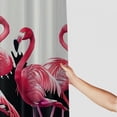 thumbnail image 3 of Orinice  Retro Shower Curtain, Flamingo Birds on Background Stripes Modern Cartoon Illustration Graphic, Cloth Fabric Bathroom Decor Set with Hooks,  60x72, 3 of 7