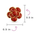thumbnail image 4 of Bling Jewelry Womens Fashion Enamel 3D Red Rose Flower Clip on Earrings Button Style for Non-Pierced Ears Gold Plated, 4 of 6