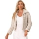 thumbnail image 1 of Abrigo de piel sintética para mujer Allegra K Caqui Claro XL, 1 of 6