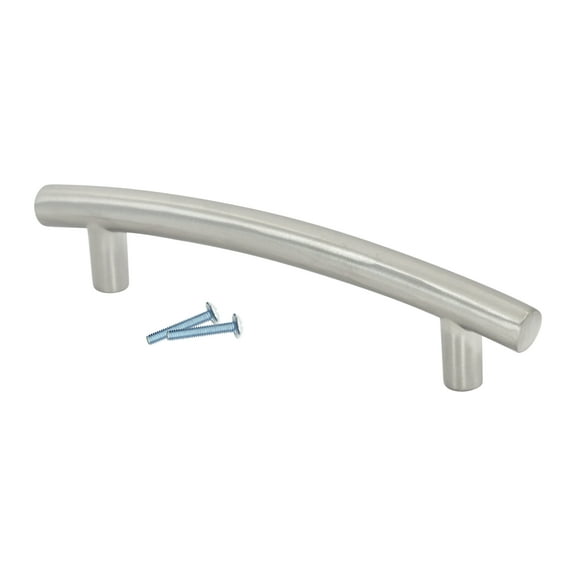 Achilles Arch Style 3-3/4" (96mm) Inch Center To Center, Overall Length 5-5/16" (135mm) Brushed Nickel, Cabinet Pull / Handle