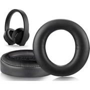 SOULWIT Protein Leather Replacement Earpads for Sony New Gold Wireless PlayStation PS4 (2018 Version) Headset, Ear Pads Cushions with High-Density Foam - Black