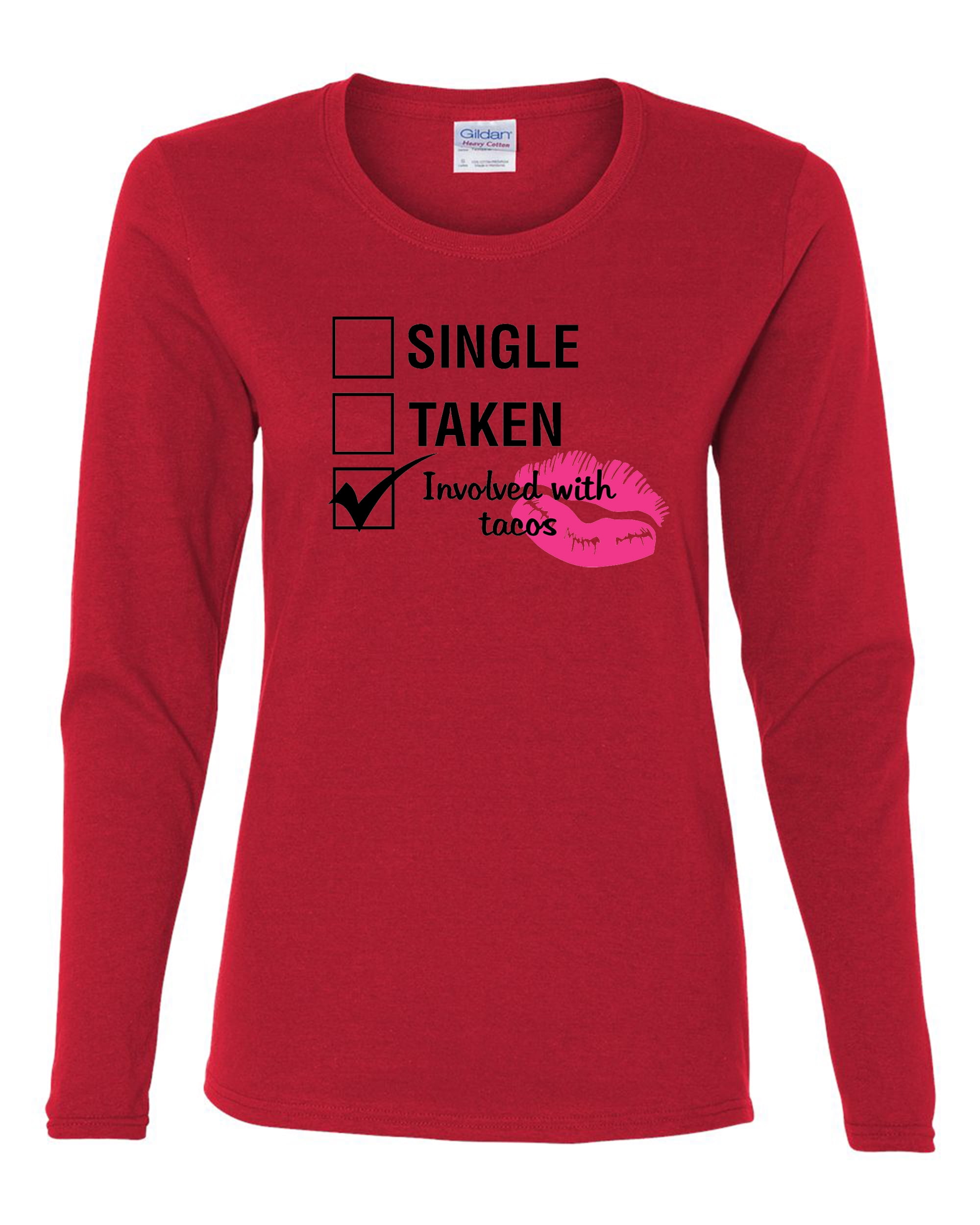 Involved with Tacos Valentine's Day Women's Long Sleeve Shirt Ash - Picture 10 of 18