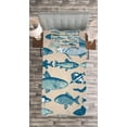 thumbnail image 3 of Ambesonne Fish Quilted Bedspread Set 2 Pcs, Vintage Seafood Composition, Twin Size, Multicolor, 3 of 3