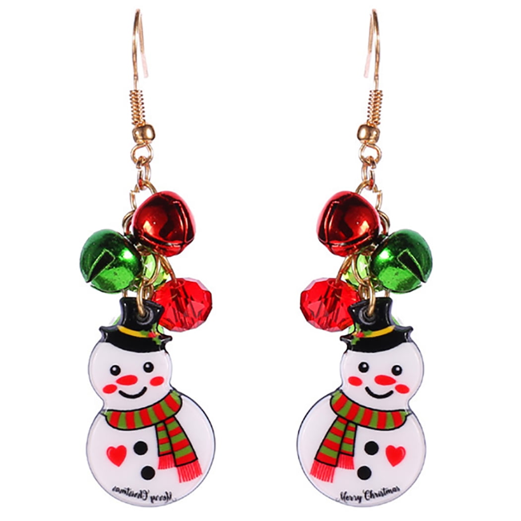 Coofit 1 Pair Christmas Earrings Creative Lovely Dangle Earrings Drop