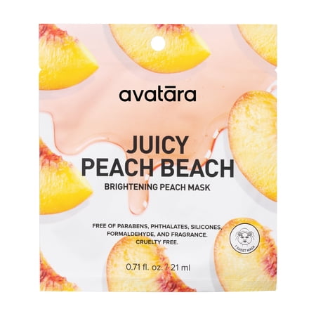 Avatara Juicy Peach Beach Brightening Peach Face Mask for All Skin Types, 1 Sheet Mask